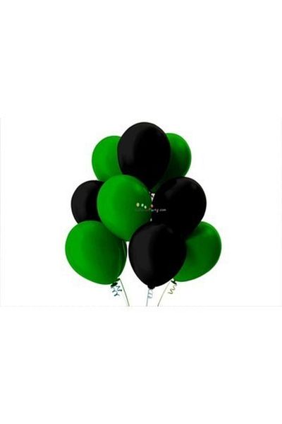 Parti Furyası Black Green 30 Pieces Birthday Chain Balloon Set