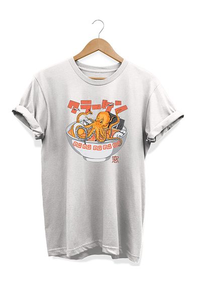 remonz Μπλουζάκι με στάμπα Octopus Series Food 100% Cotton Plus Size