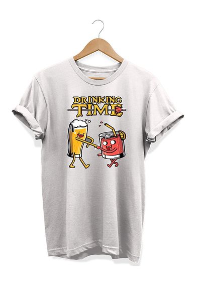 remonz Σειρά Food Drinking Time εμπριμέ 100% βαμβακερό μπλουζάκι μεγάλου μεγέθους