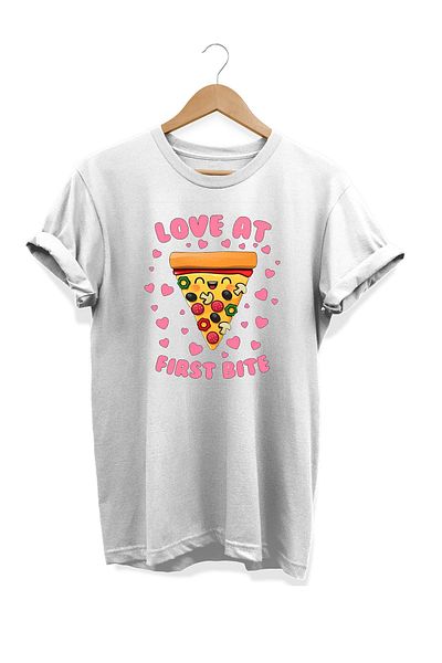 remonz Μπλουζάκι με στάμπα πίτσας σειράς Food 100% Cotton Plus Size