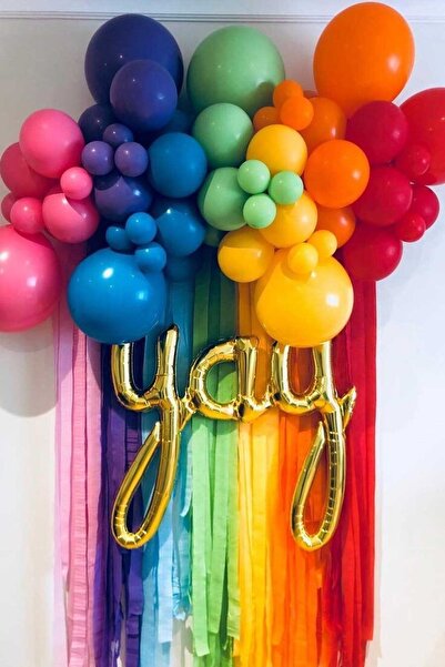 Lema Store 50 Adet Balon Renkli Yeşil Mor Turuncu Sarı Kırmızı Mavi Pembe