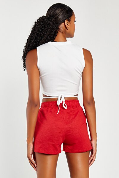 Hopoi Жіночі шорти з червоними шнурками та кишенями 50001