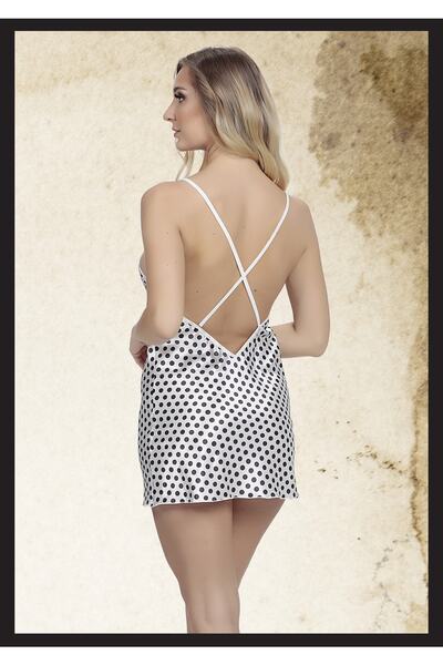 Didolim Women's Dot Patterned Nightgown New Season New Attractive Design Dress