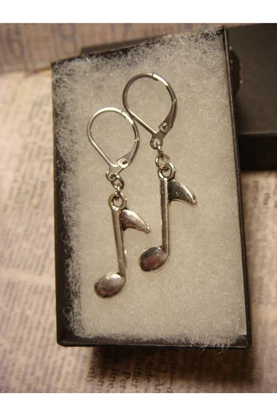 Herşey Nota Note Earrings 8 Pieces Men's