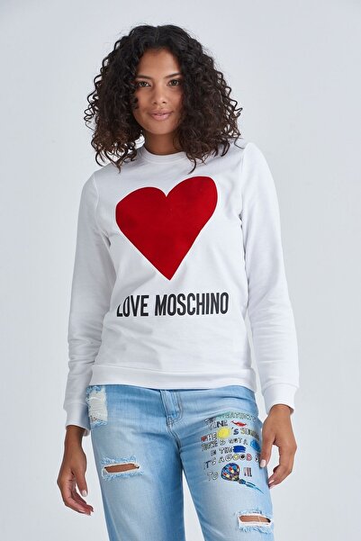 Marque  Love MoschinoLove Moschino Oversize Round Neck Long-Sleeved Sweatshirt Maillot de survtement Femme 