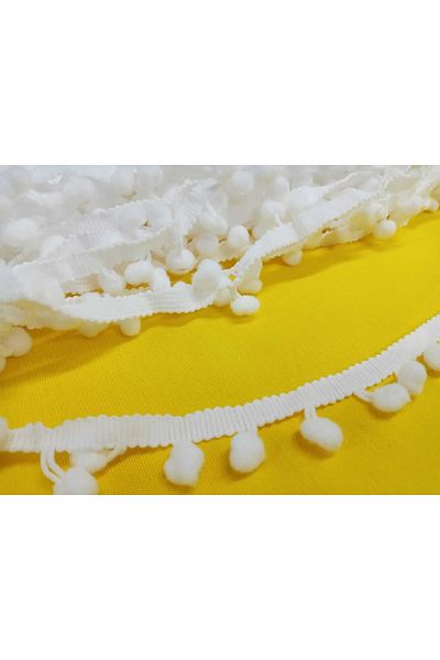 TunahanHobi Strip Pompom 20 Meters White Color