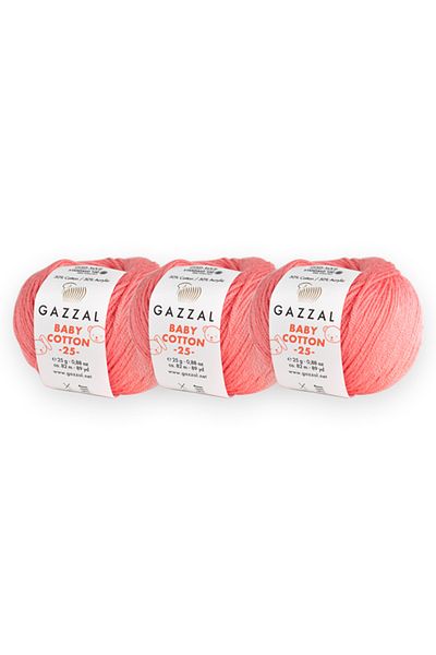 Gazzal Βρεφικό βαμβάκι 25gr 3 Συσκευασία Amigurimi Punch Πλεκτό Χέρι Κλωστή Taka Yarn (3435)