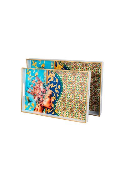 Lucky Art Hannah Rectangular 2-Piece Tray