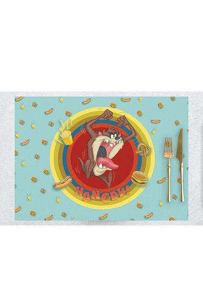 Adawall Tazmania Monster Fabric American Service Set of 4 35x50cm (warner Bros Licensed Product, Linen Fabric)