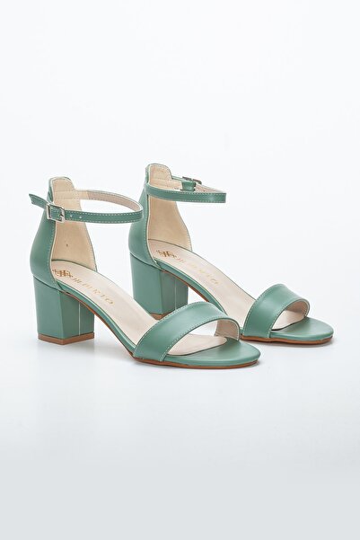 LİLLA Low Heel Single Strap Mint Green