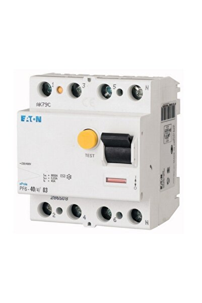 Eaton 286514 Artık Akım Devre Kesiciler (ac Tipi) 4x63a, 6ka, 300ma