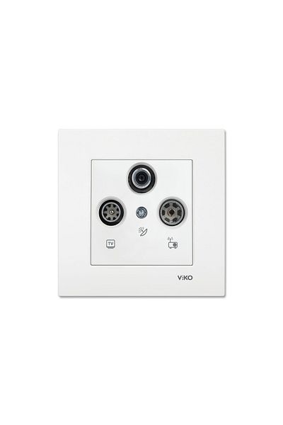 Tamer Elektrik Viko Karre White Satellite Socket with End (sat-tv-rd) Frame Included90967041