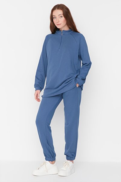 Trendyol Modest Sweatsuit Set - Blue - Relaxed