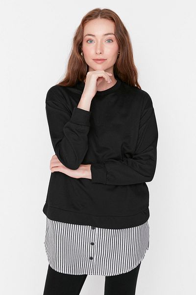 Trendyol Modest Sweatshirt - Schwarz - Regular Fit