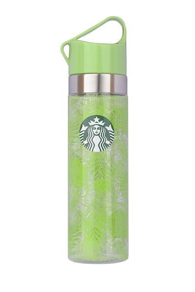 Starbucks ® Yeşil Yaprak Desenli Su Şişesi - 680 Ml 23 Oz Greenbox0052