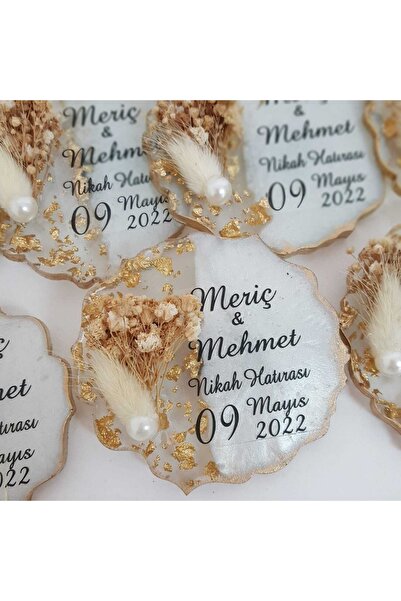 Merkez Hediyelik Epoksi Magnet 20 Adet Söz Nişan Nikah Kına Düğün Hediyelik S...