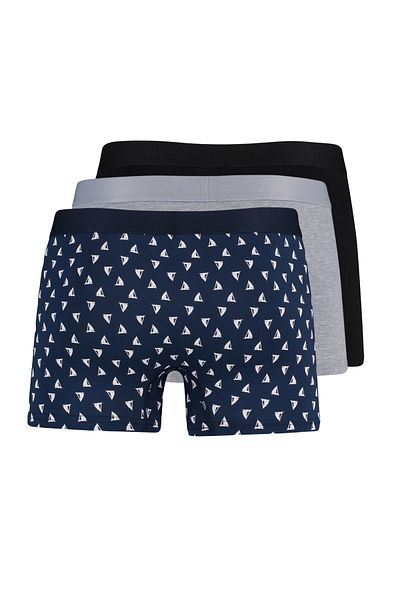 Trendyol Collection Tengeri mintás 3 részes pamut boxer szett - lapos csomag TMNAW23BX00032