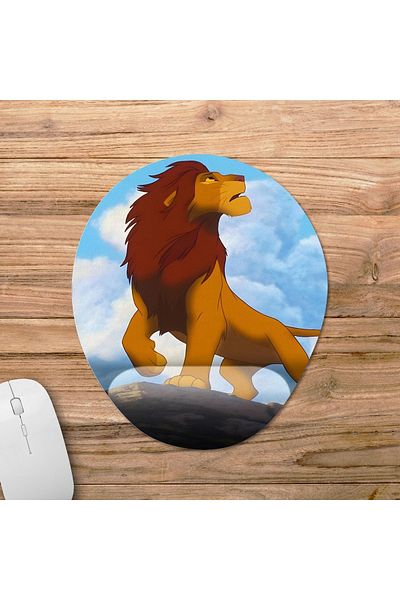 Pixxa موديل لوحة ماوس مع مسند للمعصم من Lion King - 2 بيضاوي