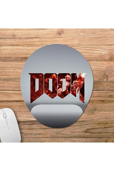 Pixxa موديل لوحة الماوس المدعومة للمعصم من Doom - 1 بيضاوي