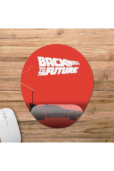 Pixxa العودة إلى المستقبل - نموذج لوحة الماوس Back To The Future مع دعم المعصم - 2 بيضاوي