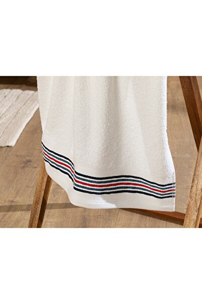 English Home Striped Cotton Face Towel 50X70 cm White - Navy Blue