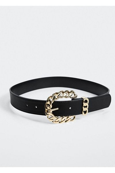 MANGO Woman Metal buckle belt