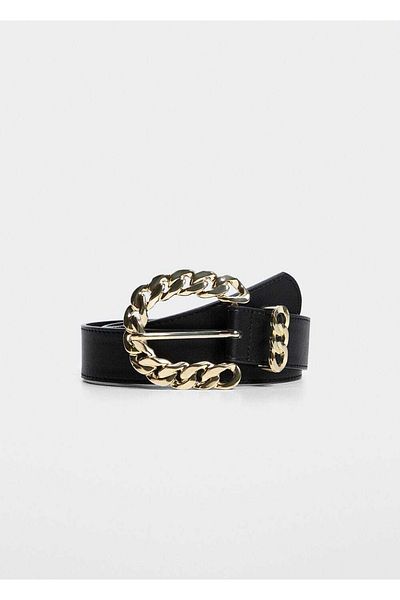 MANGO Woman Metal buckle belt