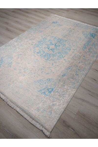 Tiffany Halı Sandy Tsy02turkuaz 160x230cm Kadife Kaymaz Halı