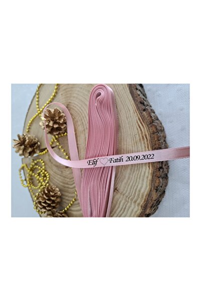 baskıtek Pudra Rengi Söz Yüzük Nişan Kurdelesi, Pudra Kurdale