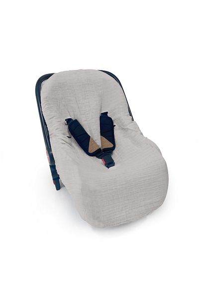 DEUX LAPINS 100% Cotton Muslin Stroller Cover Cotton Grey - Gray