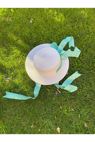 laviyonsa Tied Ribbon Straw Gondola Hat