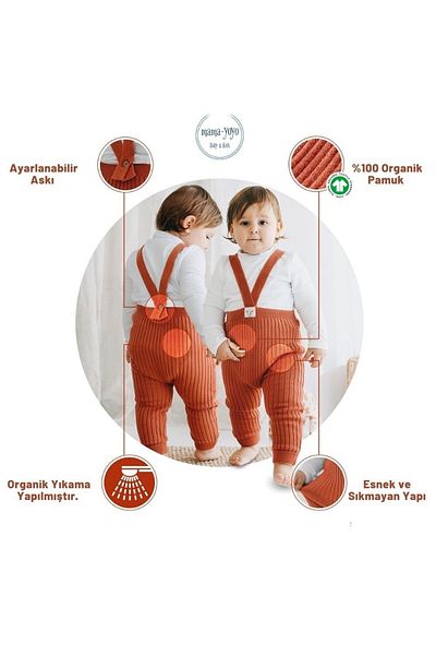 Mama Yoyo Baby&Kids Strappy Organic Knitted Baby Tights - Tile