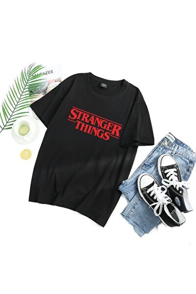 GALASHOP Stranger Things Mektuplar Baskılı Kadın Tişört