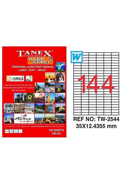 Tanex Tw-2544 (35 * 12,4355 mm) Ετικέτα λέιζερ Kraft - (100 τεμάχια)