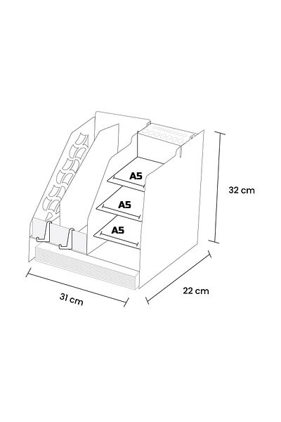 Cetinshop Document Rack Practical Table Top Organizer Gift Wooden Organizer Brown