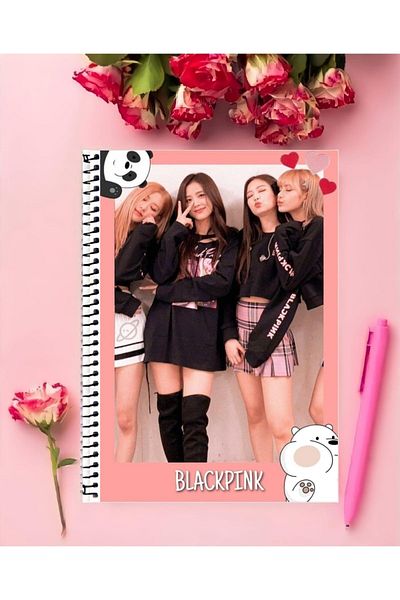 animeandyourworld Blackpink Notebook 1 Piece Special Design A4 Size 21*29 Cm Wired Striped Large Size Notebook