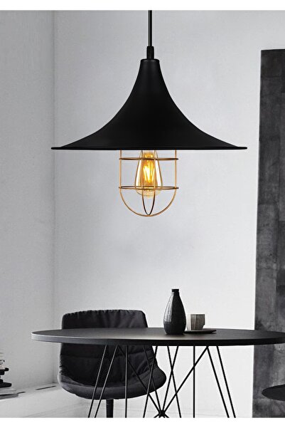 HOMİNG Retro Rustik Siyah Metal Tekli Sarkıt Ayd-3214