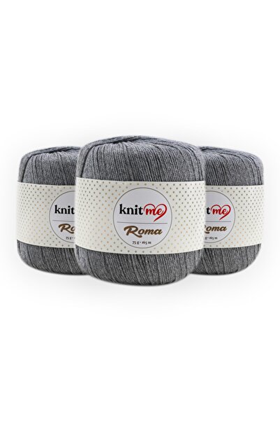 knitme Roma 75 Gr 3'lü Paket Tüm Modeller Için El Örgü Ipi Taka Yarn (1001)