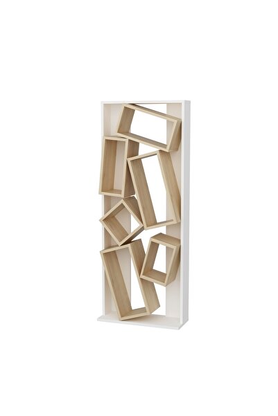 EVDEKİMODA Carmen Kitaplık (beyaz-safir)