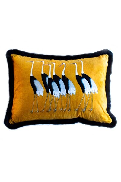 Adawall Storks Velvet Pillow/Throw Pillow (Padding Bead Fiber, International Washing and Fading Certificate)