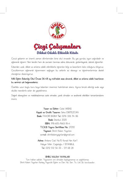 Sihirli Kalem Çizgi Çalışmaları-dikkat Odaklı Etkinlik Kitabı 3-4 Yaş