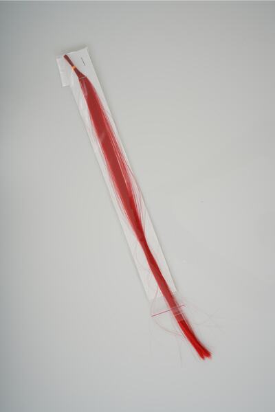 GÜNEŞ GRUP Set de păr sintetic roșu colorat de 50 cm și mărgele - cu dispozit...