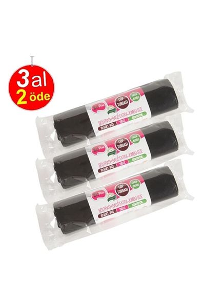 Akalın Professional Cleaning Products Garbage Bag Buy 3 Pay 2 Extra Jumbo Size 110 Liter 80x110 Size (Garbage Bag)