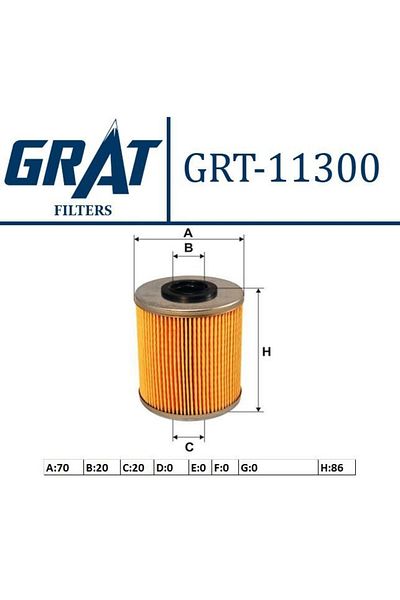 GRAT 7701475229   - Mazot Filter, Short 84mm Master Ii Traffic Ii Master Iii Movano Vi Varo 2.5 2.3 M9T 2.5 G9U