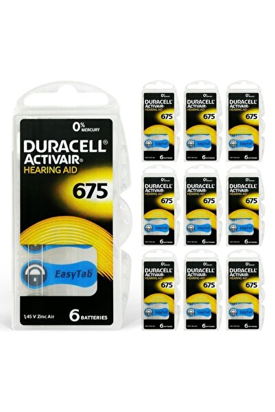 Duracell Activair 675 Numara Işitme Cihazı Pili (10 Paket X 6 Adet= 60 Adet Pil)