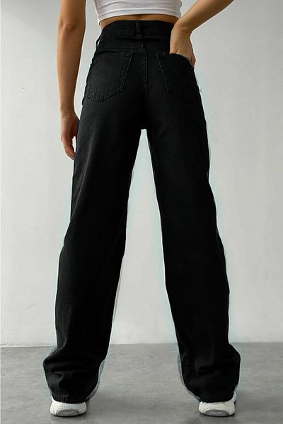 DRC trend Lycra Women's Black Super High Waist Wide Leg Denim Jeans Palazzo Pants