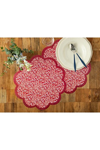 English Home Set de 4 farfurii americane florale - 40 cm roșu