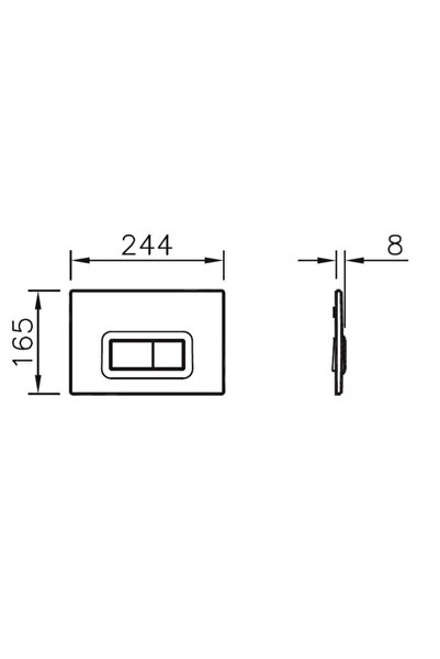 VitrA Parlak Krom Loop R 740-0680 Kumanda Paneli - Basma Butonu - Sifon Butonu - Bas Buton