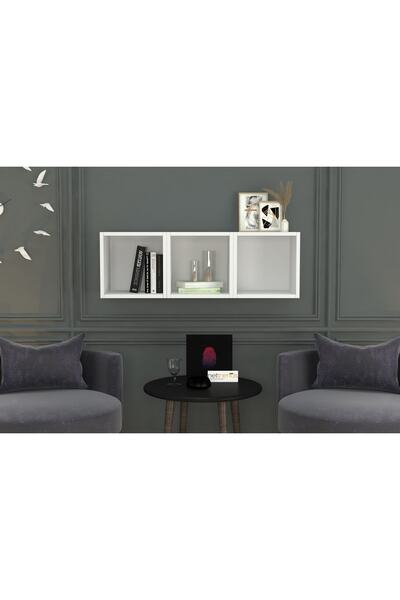 Nettrends Kitaplıklı Duvar Rafı Beyaz 100 Cm Dvr-1013