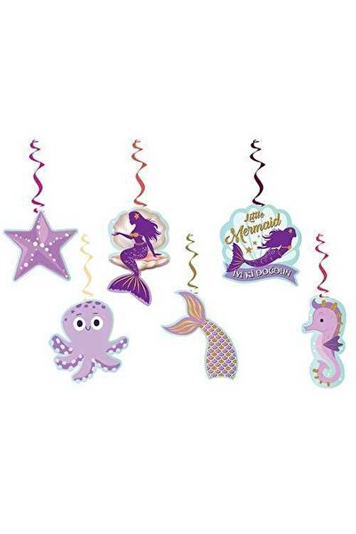 Parti dolabı Mermaid Themed Octopus Seahorse Star Series 6-Piece Pendant Lamp Ceiling Ornament